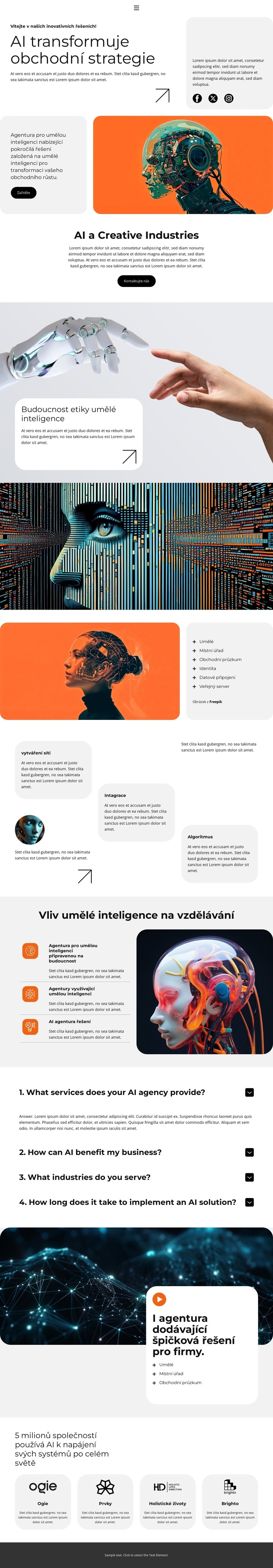 Inteligentní města poháněná umělou inteligencí Šablona webové stránky