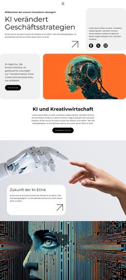 Intelligente Städte mit KI-Technologie HTML-Vorlagen