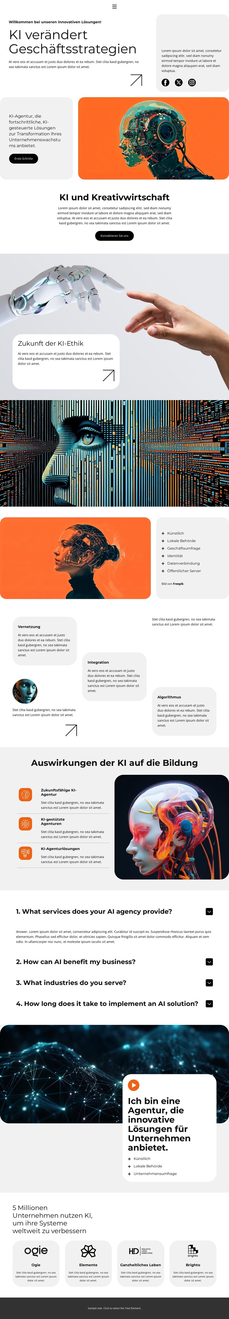 Intelligente Städte mit KI-Technologie Website-Vorlage