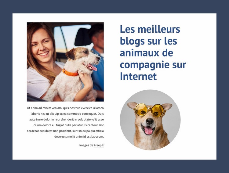 Les meilleurs blogs pour animaux de compagnie Créateur de site Web HTML