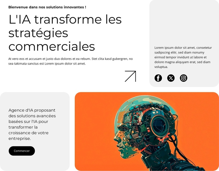 Solutions d'agence d'IA Thème WordPress