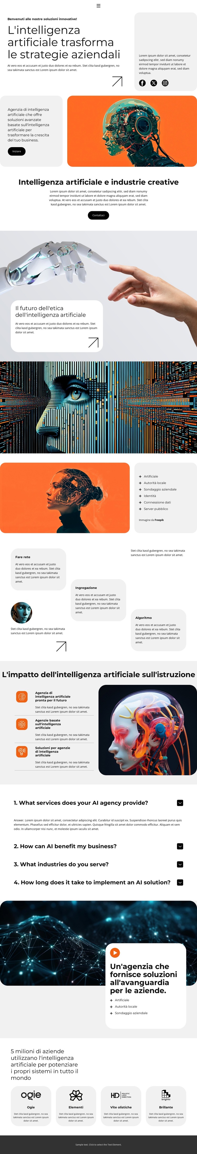 Città intelligenti basate sull'intelligenza artificiale Modello di sito Web