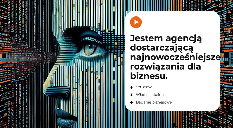 AI i przemysły kreatywne Szablon witryny sieci Web