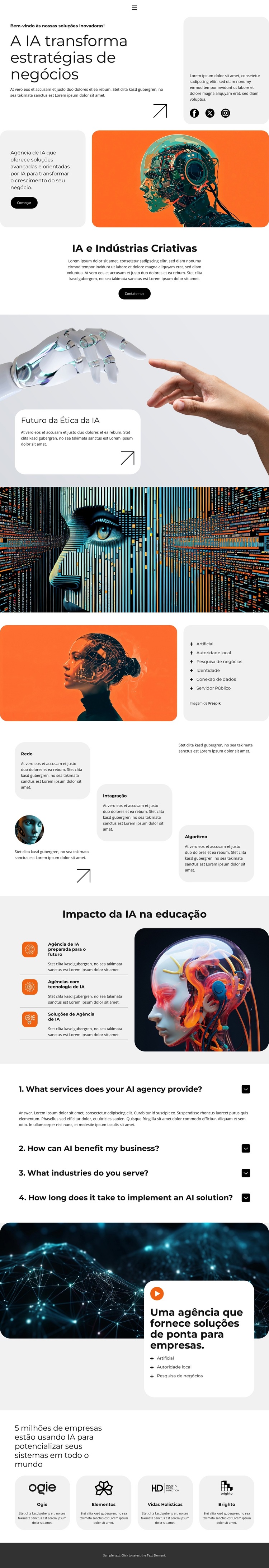Cidades inteligentes alimentadas por IA Modelo de site