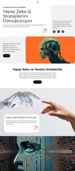 Yapay Zeka Destekli Akıllı Şehirler Tek Sayfa Şablonları