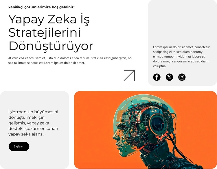 AI Ajans Çözümleri Web Sitesi Şablonu