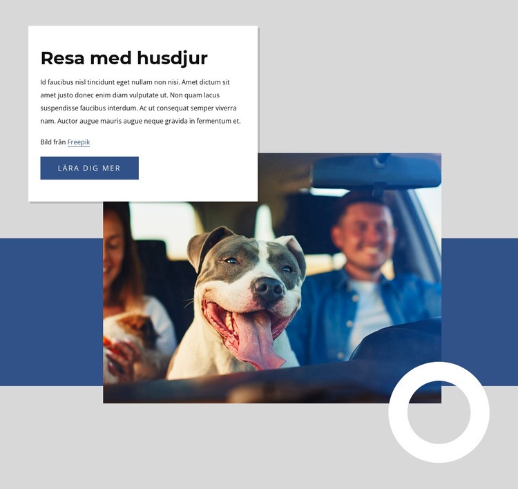 Resa med husdjur CSS -mall