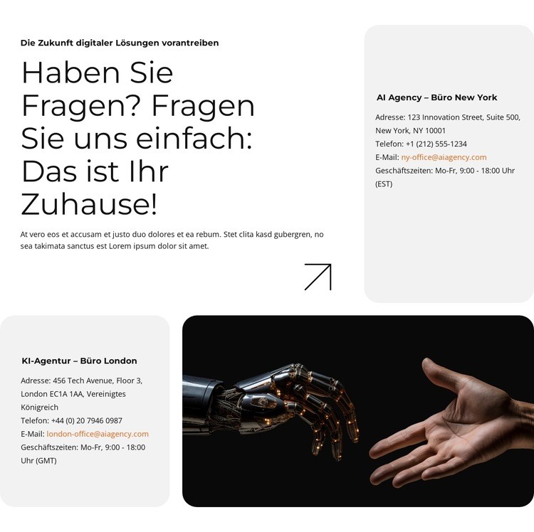 Intelligentere Geschäfte mit KI HTML5-Vorlage