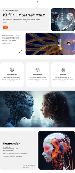 Fantastisches Website-Design Für KI-Zukunftstechnologien