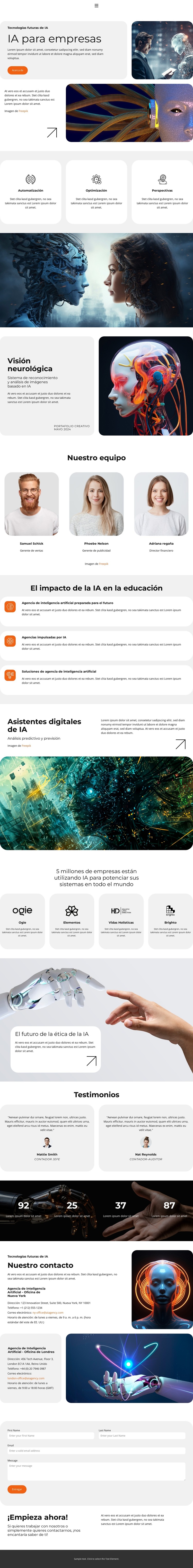 Tecnologías futuras de IA Plantilla de sitio web