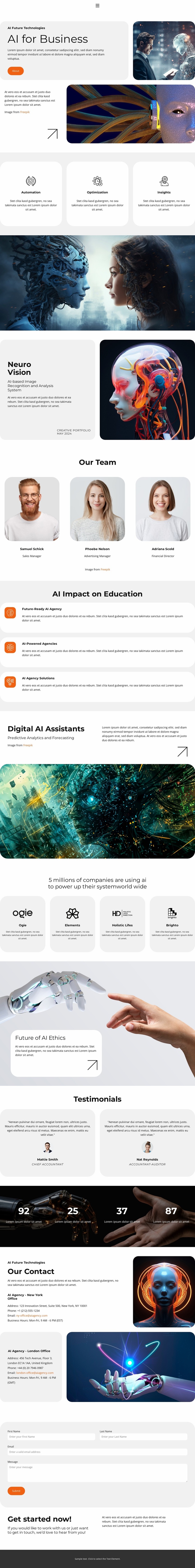 AI Future Technologies Website Design