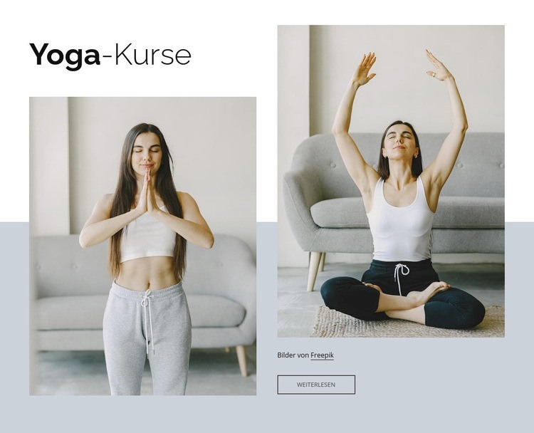 Yogakurse online Website design