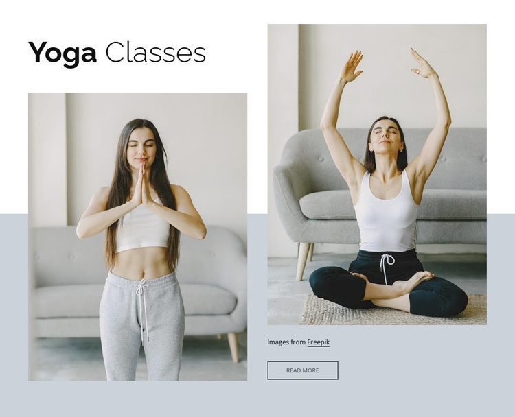 Yogakurser online Html webbplatsbyggare