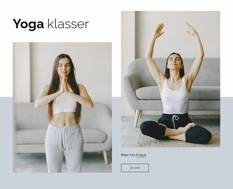 Yogakurser online Hemsidedesign