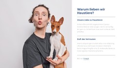 HTML-Seite Für Wir Lieben Haustiere