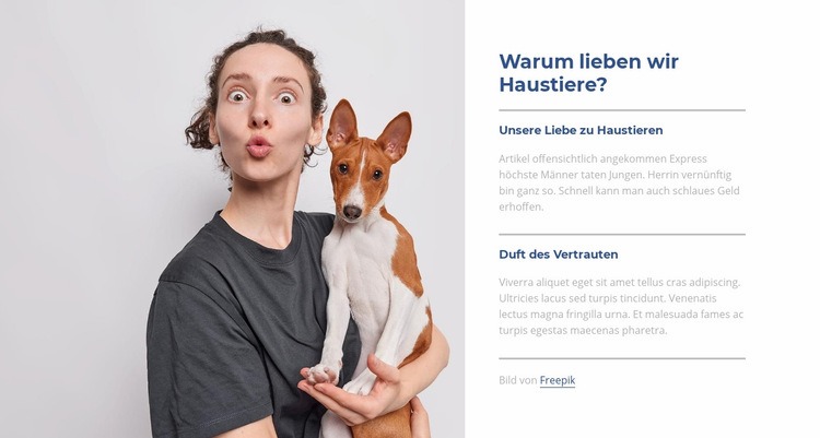 Wir lieben Haustiere Website design