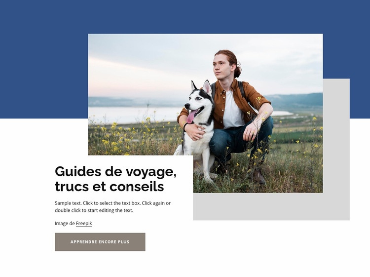 Guides et conseils de voyage Maquette de site Web