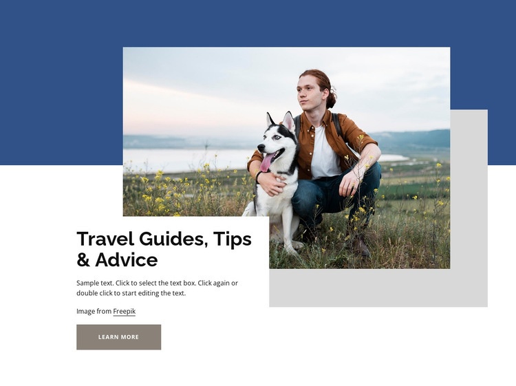 Travel guides and advice Homepage Design