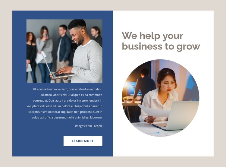Helping businesses grow Homepage Design