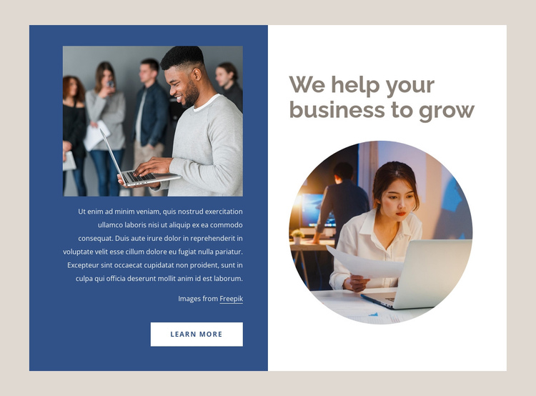 Helping businesses grow One Page Template