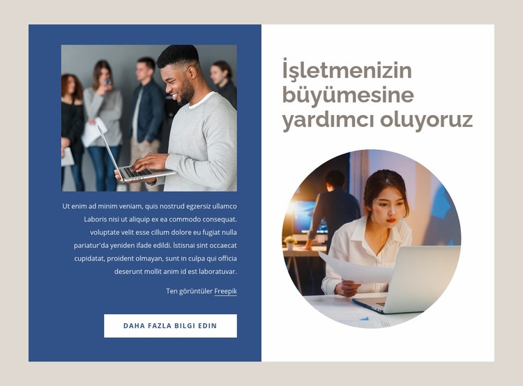 İşletmelerin büyümesine yardımcı olmak HTML5 Şablonu