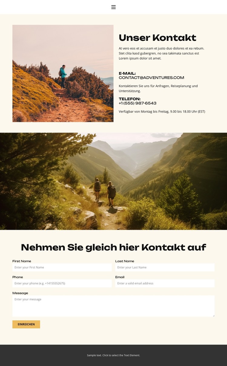 Umarme die Natur CSS-Vorlage