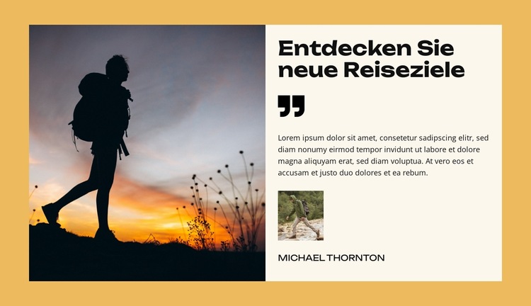 Reise zur Entdeckung Website-Vorlage