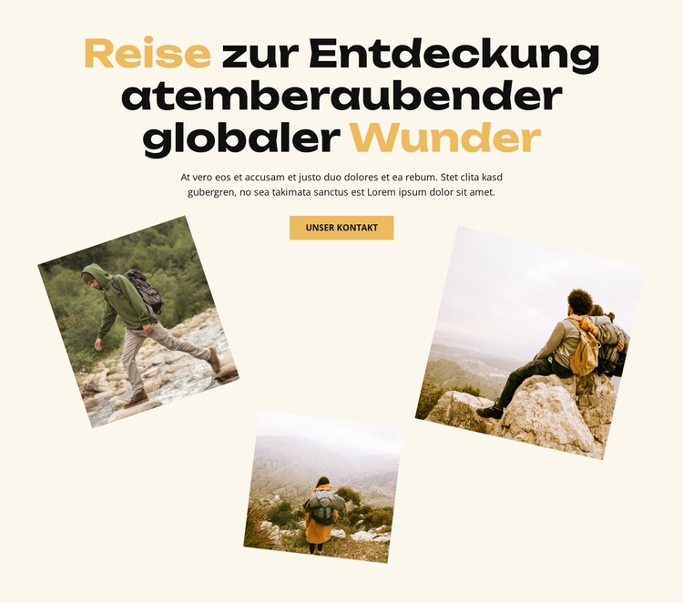 Entdecke die Freiheit Website-Vorlage