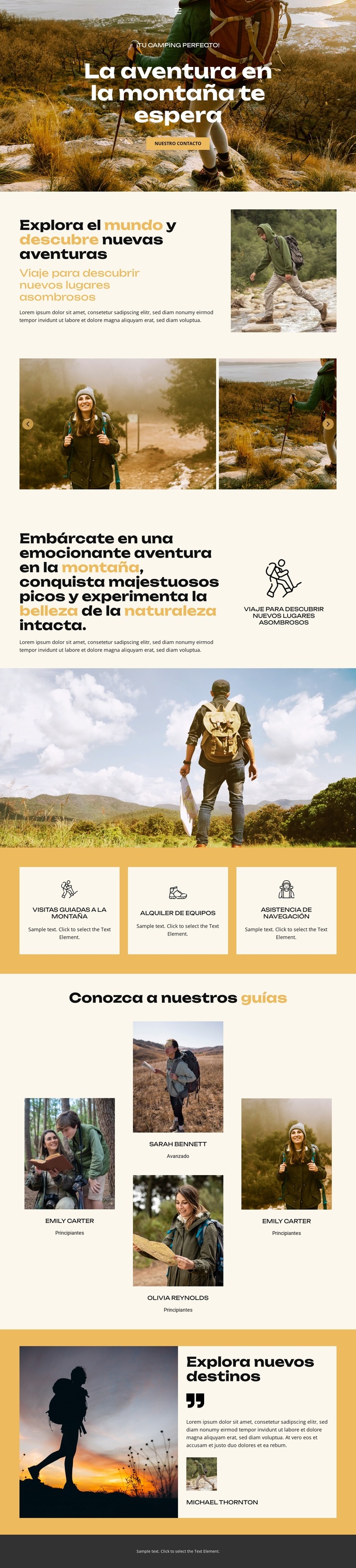 Visitas guiadas a la montaña Plantilla Joomla