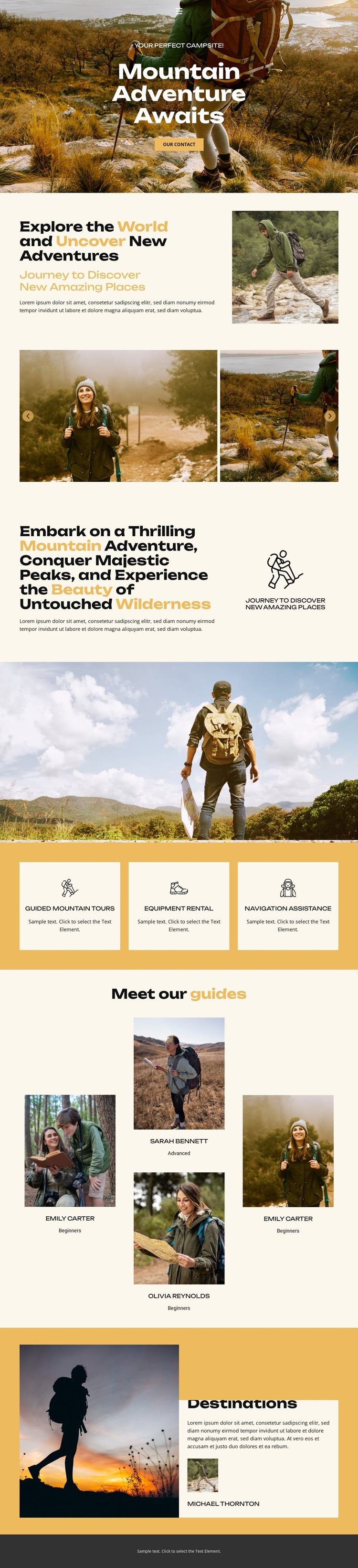 Guided Mountain Tours Html Website Builder