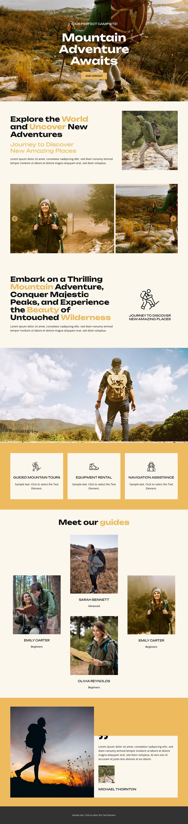 Guided Mountain Tours Joomla Page Builder