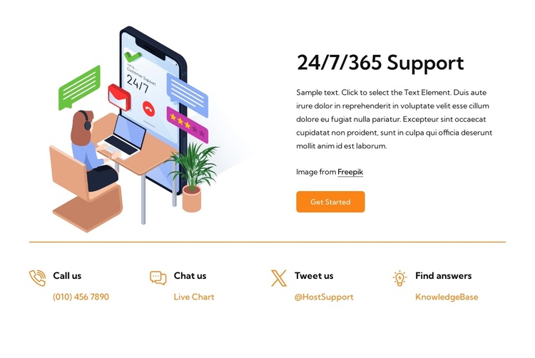 Welcome to our support One Page Template