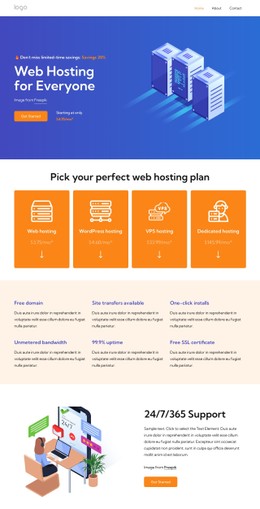 Web Hosting Services Landing Page Template