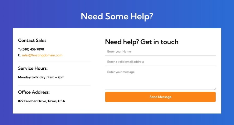 Contact sales CSS Template