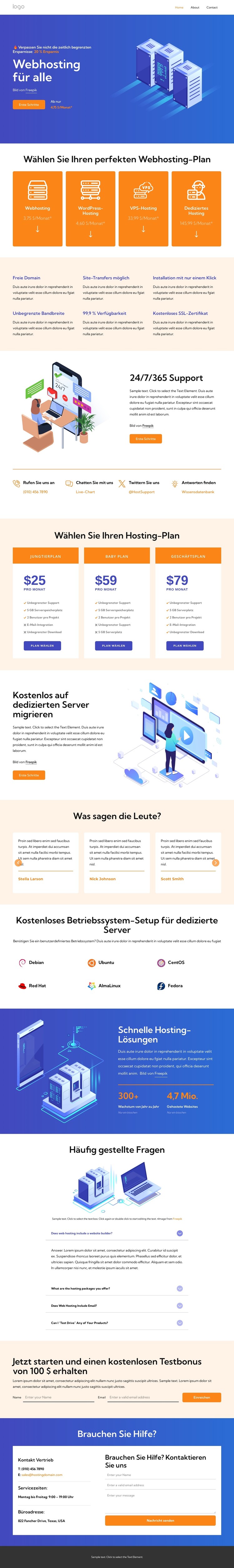 Webhosting-Dienste CSS-Vorlage