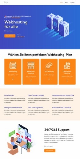 Webhosting-Dienste – Professionelle Einseitenvorlage