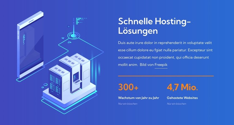 Schnelle Hosting-Lösungen HTML-Vorlage