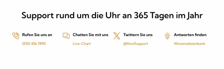 Unser 24/7-Supportservice Joomla Vorlage