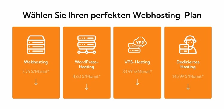 Webhosting-Plan Joomla Vorlage