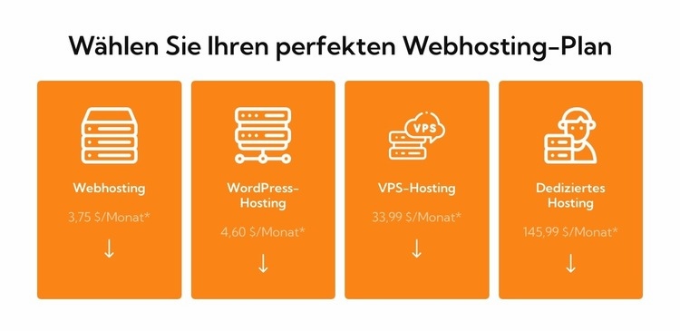 Webhosting-Plan Website-Modell