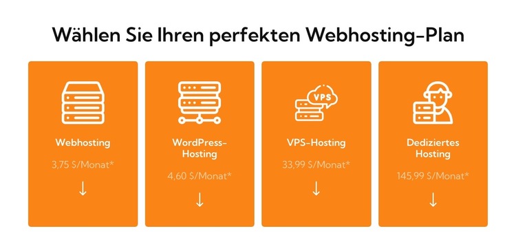 Webhosting-Plan Website-Vorlage