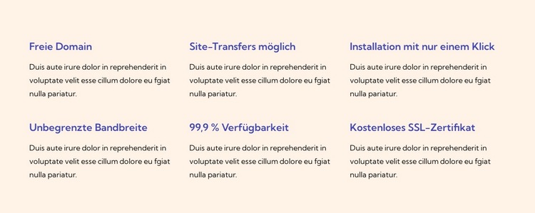 Hosting-Dienstleistungen Website-Vorlage