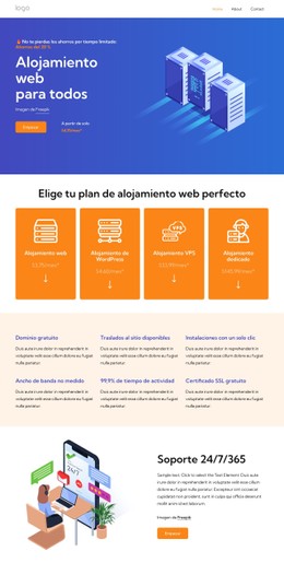 Servicios De Alojamiento Web Plantilla De Página De Destino