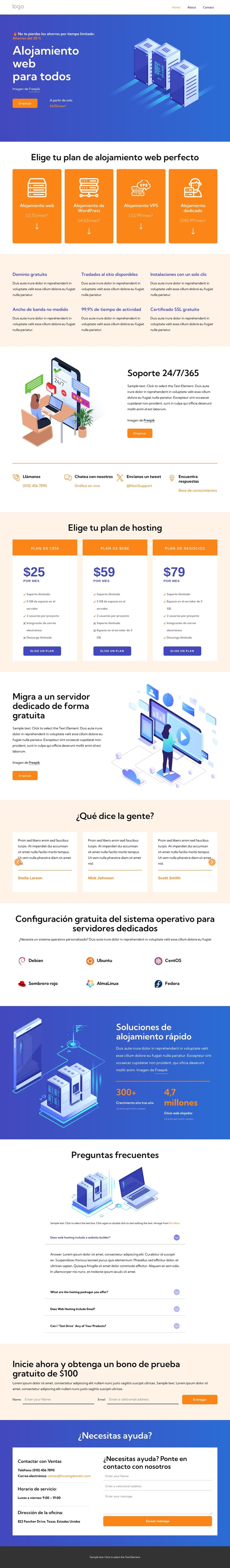 Servicios de alojamiento web Plantilla CSS