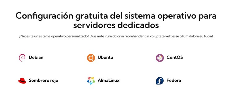 Configuración gratuita del sistema operativo Plantilla HTML