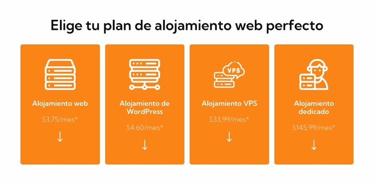 Plan de alojamiento web Plantilla Joomla