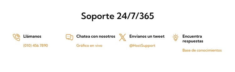 Nuestro servicio de soporte 24 horas al día, 7 días a la semana Plantilla de sitio web