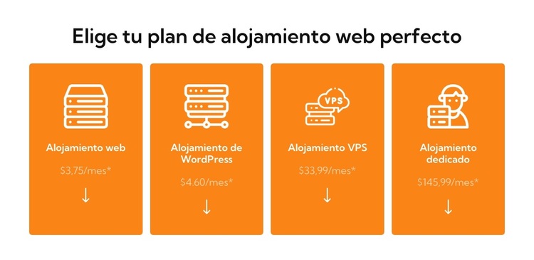 Plan de alojamiento web Tema de WordPress