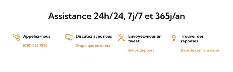 Notre service d'assistance 24h/24 et 7j/7 Maquette de site Web