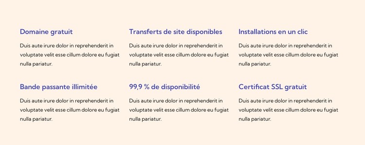 Services d'hébergement Modèle CSS